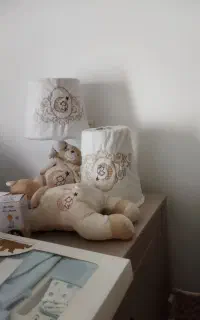 ست چراغ خواب و سطل آشغال و جای دستمال و ساعت کودک