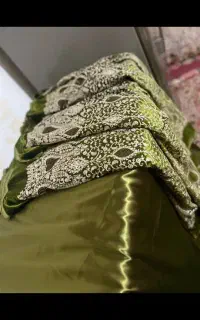 زی آستین سوزن دوزی متری و پارچه ساتن براق
