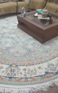 فرش ماشینی دایره چله ابریشم