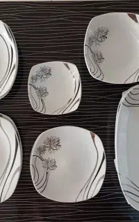 سرویس کامل چینی و سرویس قاشق چنگال سفید