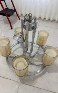 دو عدد لوستر 5 شعله و سه عدد لوستر 2 شعله