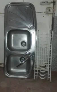 سینک و شیر ظرفشوئی.آبچکان استیل