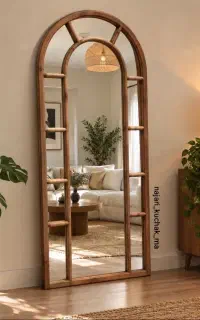 آینه قدی چوبی گنبدی پنجره ای سایز ۸۰×۱۸۰(تولیدی)