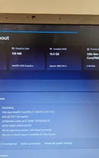 لپتاپ i7نسل سیزده ram16ssd512در حد نو ایسر