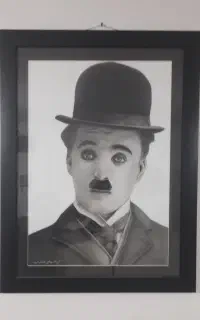 تابلوی سیاه قلم چارلی چاپلین