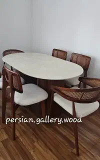 لامرنو میز ناهارخوری حصیری باصندلی غذاخوری کارمنوس