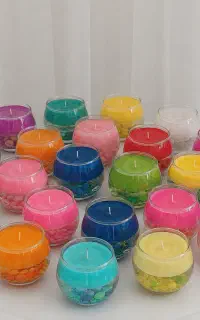 شمع های ژله ای دکوراتیو در جار شیشه ای