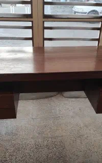 میز سالم چوبی به همراه صندلی چرخ دار