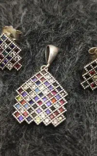 ست گوشواره و پلاک نقره