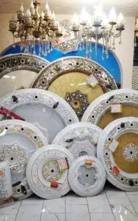 گل سقفی دور لامپ سید جمال‌الدین نظرآباد