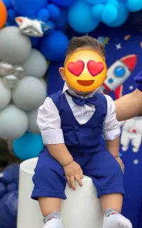 ست جلیقه و شلوار پسرانه مجلسی آبی کاربنی
