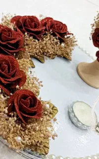 دیزاین حنا و دسته گل عروس