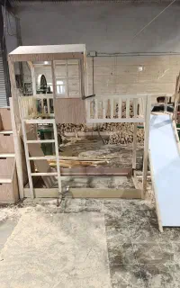 تخت دوطبقه چوبی