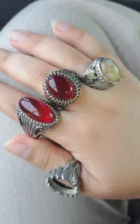 انگشتر مردانه به همراه اشانتیون یه عدد رکاب