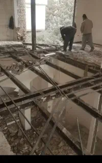 تخریب ساختمان قدیمی وشیروانی