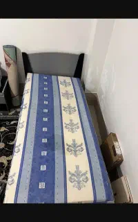 تخت یک نفره با بوفه عسلی و کمد دو درب