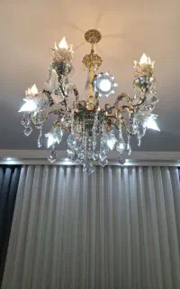 لوستر 10شاخه برنجی کریسالی جدید