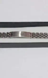 دستبند رولکس پلاک دار لوگودار استیل نقره ای