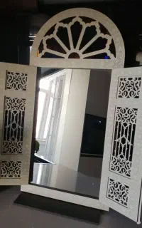 آینه طرح سنتی، چوب لیزری