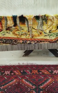 تابلو فرش چله ابریشم پاسور باز سایز متوسط