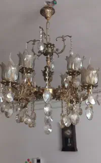 لوستر برنجی ۸ شعله