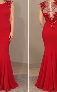 سلام لباس مجلسی رنگ قرمز