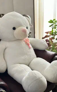 عروسک خرسی سفید کاملا نو