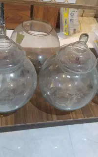 تنگ شیشه ای بزرگ مخصوص نبات وآجیل