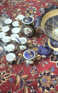 سرویس چای خوری طلاکوب طرح لیلی و مجنون