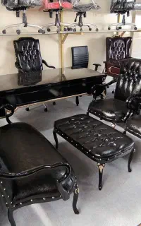 مبل اداری کلاسیک کویین دسته عصایی میز صندلی چکی