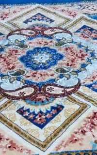 پتوفرش مخمل آبی