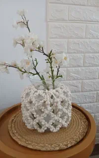 گلدان شیشه ای گلیم باف