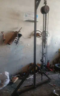 پایه جرثقیل و جرثقیل۳تن با دستگاه پرس و کولر