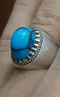 انگشتر فیروزه محک با رکاب نقره دستساز