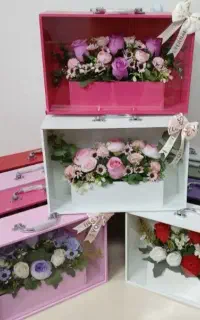 گل رز پیونی جعبه های شیشه ای