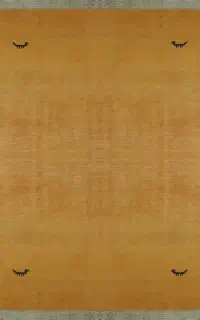 گبه دستباف شیراز خردلی نقشه کف ساده تمام پشم