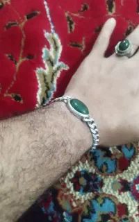 دسبند تک نگین  با سنگ یشم افغانستان