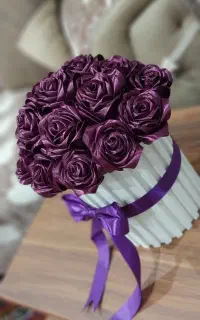 دسته گل روبانی