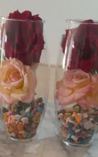 دوعدد گل با گلدان
