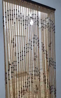پرده ریسه ای مهره چوبی