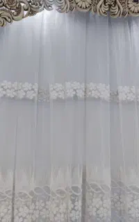 پرده پذیرایی همراه چوب پرده کتیبه بدون زیر پرده