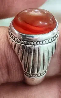 انگشتر نقره استاد اسفندیار خسروی سنگ عقیق یمن