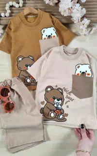 تیشرت شلوارک تدی جیبی