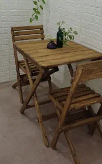 میز و صندلی چوبی تاشو