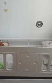 تخت نوزاد سفید ام دی اف وکیوم نگین دار