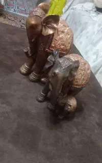 فروش جفت مجسمه فیل دکوری شیک و اکلیلی