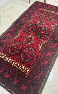قالیچه ۲ متری لاکی دستبافت بلوچ گیاهی