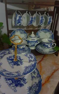 سرویس چای خوری عصرانه خوری شیرینی خوری قلم ابی