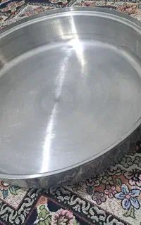 ماهیتابه بزرگ(تشت طور) و قابلمه بزرگ استیل
