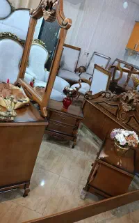 دو دست سرویس کامل تخت خواب دو نفره چوب روس اصل آک